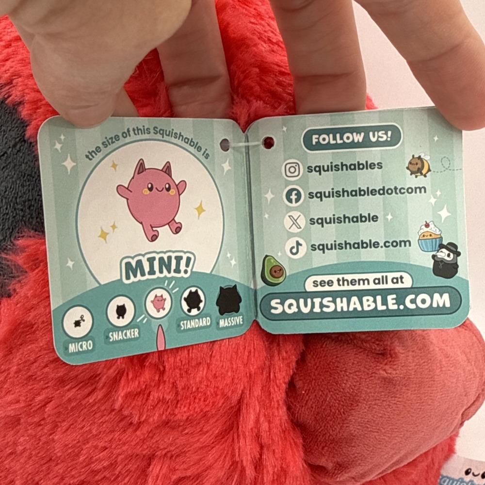 Squishable Mini Cardinal Plush Red 10" Soft Plushie Stuffed Animal Bird NWT - Picture 7 of 12